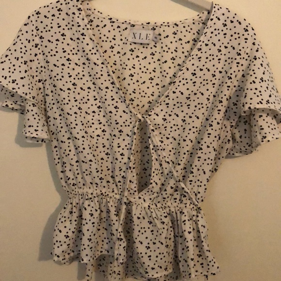 Polka Dot Blouse Top XLE by Lauren Elizabeth - Picture 3 of 4